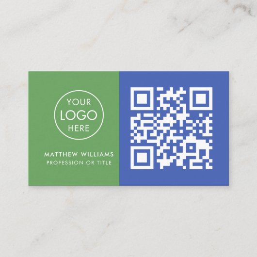 Kaart met professionele QR-code - Moderne Logo Visitekaartje (Voorkant)