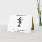 Kaart met rode en groene kerst (Achterkant)