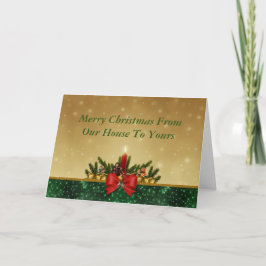 Kaart met rode kaars voor kerstmis