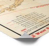 Kaart met routes van San Francisco naar Alaska Poster (Hoek)