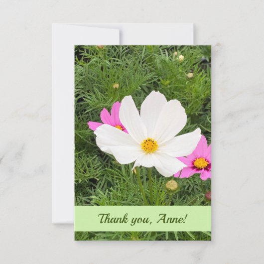 Kaart met roze bloemen (Voorkant)