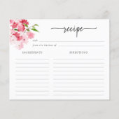 Kaart met roze Floral Recipe (Voorkant)