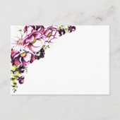 Kaart met roze Floral Wedding Details Enclosure (Achterkant)