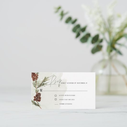 Kaart met RSVP-behuizing voor moderne Waterverf (Staand voorkant)