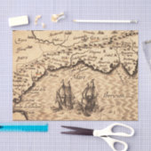  kaart met schepen tissuepapier (Craft)