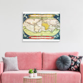 Kaart met Sir Francis Drake's Canvas Afdruk (Insitu (Woonkamer))