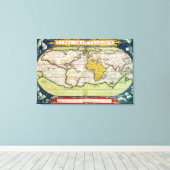 Kaart met Sir Francis Drake's Canvas Afdruk (Insitu (Houten vloer))