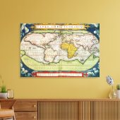 Kaart met Sir Francis Drake's Canvas Afdruk (Insitu (Woonkamer))