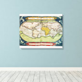 Kaart met Sir Francis Drake's Canvas Afdruk (Insitu (Houten vloer))