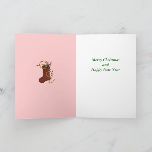 Kaart met Sock Monkey-kerststop (Binnen)