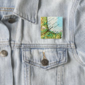 Kaart met speld naar de stad Valencia in Spanje Vierkante Button 5,1 Cm (In situ)