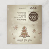 Kaart met tastmakerij voor kerstbomen plaatskaartje (Buitenkant ongevouwen)