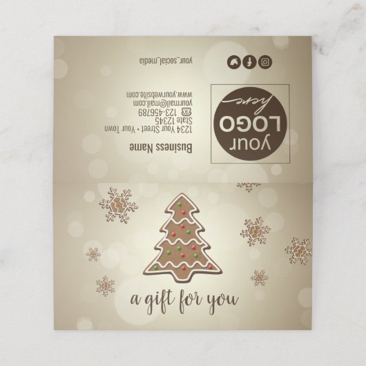 Kaart met tastmakerij voor kerstbomen plaatskaartje (Buitenkant ongevouwen)