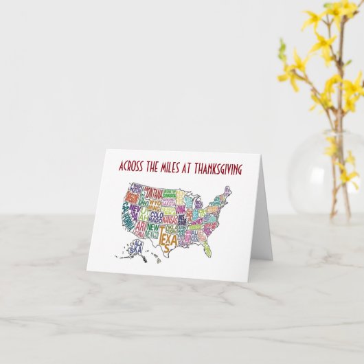 KAART MET THANKSGIVING-WENSEN OVER DE AFSTAND (Gele Bloem)