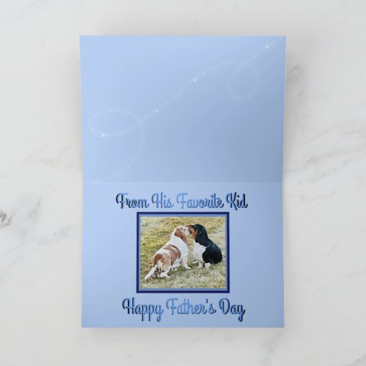 Kaart met Vaderdag/Basset Hounds & Stropdas (Binnen)