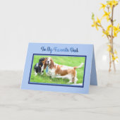 Kaart met Vaderdag/Basset Hounds & Stropdas (Gele Bloem)