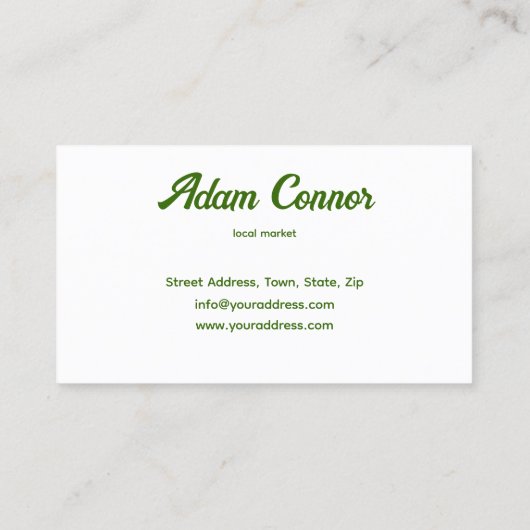 Kaart met vers fruitthema voor lokale voedingsbars visitekaartje (Achterkant)