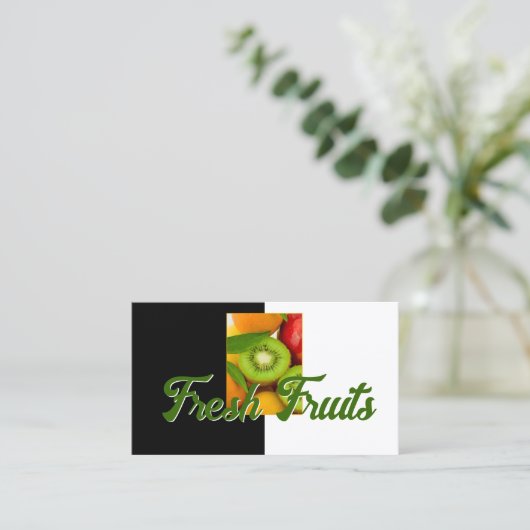 Kaart met vers fruitthema voor lokale voedingsbars visitekaartje (Staand voorkant)