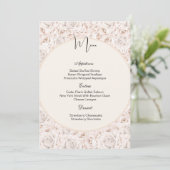 Kaart met Vintage Witte Rozen Menu (Staand voorkant)