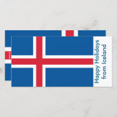 Kaart met vlag van IJsland, Prettige Feestdagen (Voorkant / Achterkant)