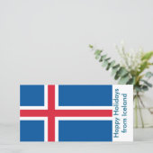Kaart met vlag van IJsland, Prettige Feestdagen (Staand voorkant)
