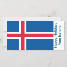 Kaart met vlag van IJsland, Prettige Feestdagen