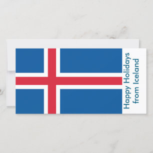 Kaart met vlag van IJsland, Prettige Feestdagen