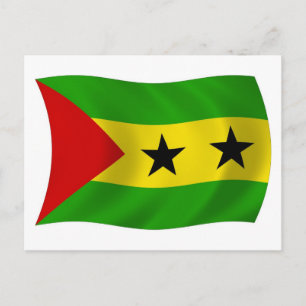 Kaart met vlag van Sao Tomé en Principe