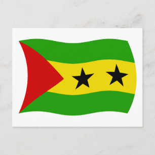 Kaart met vlag van Sao Tomé en Principe