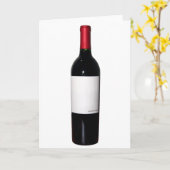 Kaart met wijnflesje (blanco etiket) (Gele Bloem)