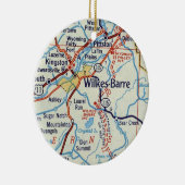 kaart met Wilkes Barre Keramisch Ornament (Rechts)