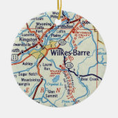 kaart met Wilkes Barre Keramisch Ornament (Voorkant)