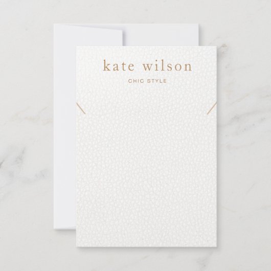 Kaart met wit leder (afbeelding) Ketting (Voorkant)