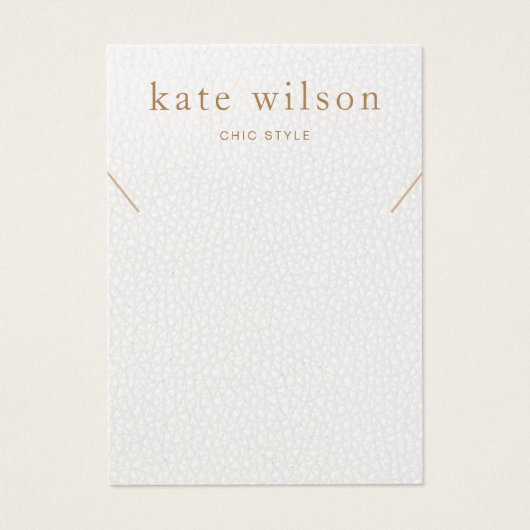 Kaart met wit leder (afbeelding) Ketting (Voorkant)