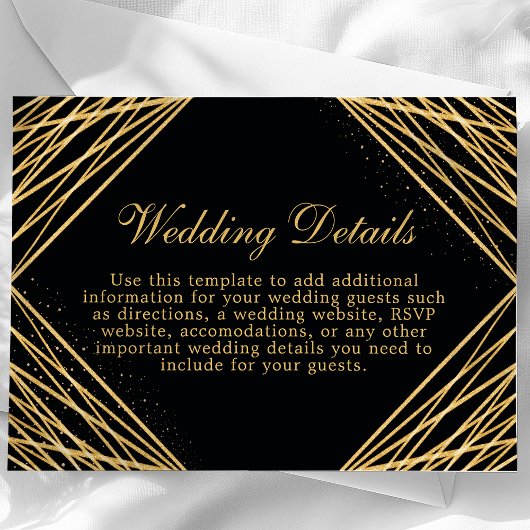 Kaart met zwarte en goudgeometrische weddenschappe