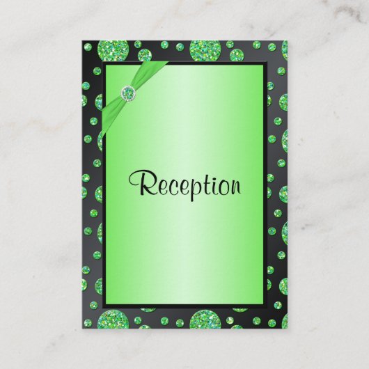 Kaart met zwarte en Limoen Polka Dots Enclosure (Voorkant)