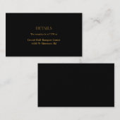 Kaart met zwarte/gouden bruiloft - Details behuizi (Voorkant / Achterkant)