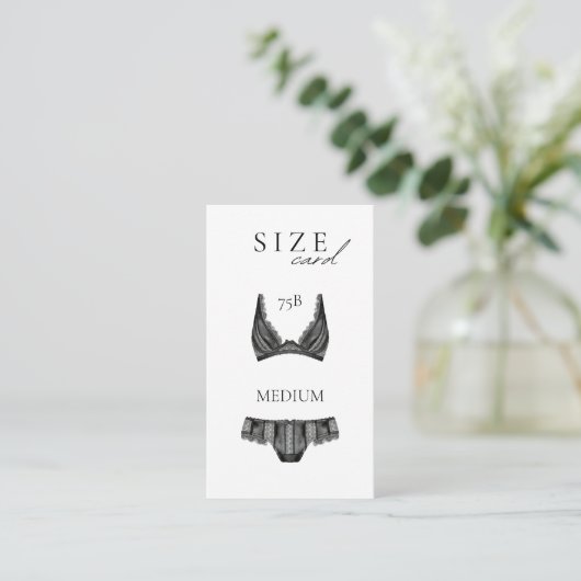 Kaart met zwarte lepel in het lade voor lingerie (Staand voorkant)
