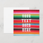 kaart Mexicaanse mexico poncho serape uitnodiging (Voorkant / Achterkant)