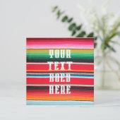 kaart Mexicaanse mexico poncho serape uitnodiging (Staand voorkant)