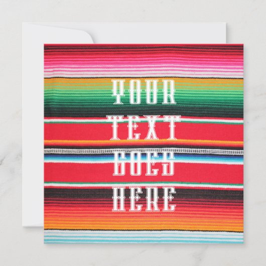 kaart Mexicaanse mexico poncho serape uitnodiging (Voorkant)