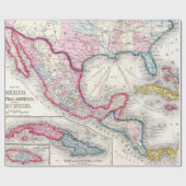 Kaart Mexico, Midden-Amerika en Caraïben (1860) Cadeaupapier (Vlak)