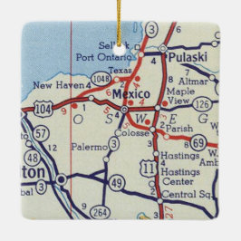  kaart Mexico NY Keramisch Ornament