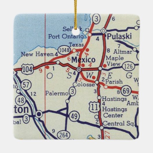  kaart Mexico NY Keramisch Ornament (Achterkant)