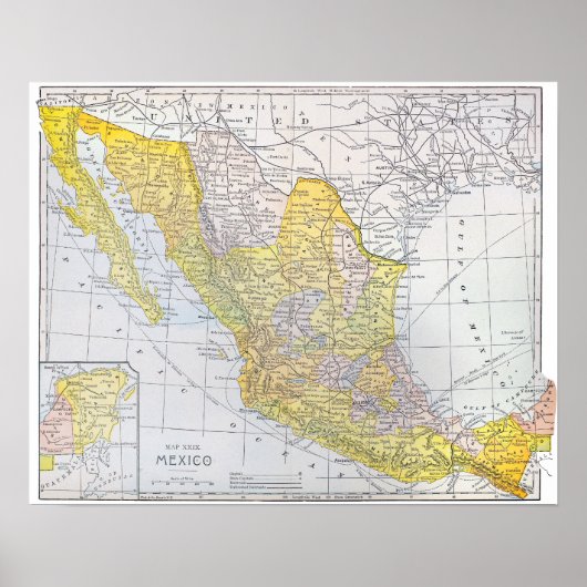 KAART: MEXICO POSTER (Voorkant)