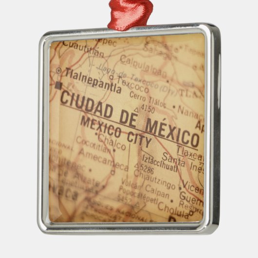  kaart MEXICO-STAD Metalen Ornament (Links)