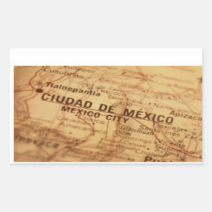  kaart MEXICO-STAD Rechthoekige Sticker