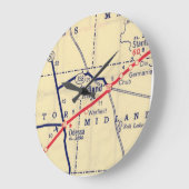  kaart Midland Texas Grote Klok (Hoek)