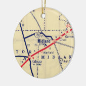 Kaart Midland TX 1948 Keramisch Ornament (Links)