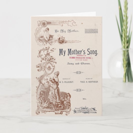 Kaart -  "Mijn moeders Song" (Voorkant)